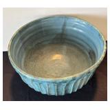 P - Blue Glazed Pottery Bowl & Tray by Millner and More