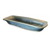 P - Blue Glazed Pottery Bowl & Tray by Millner and More