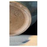 P - Blue Glazed Pottery Bowl & Tray by Millner and More