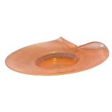 P - Vintage Pink Folded Glass Platter