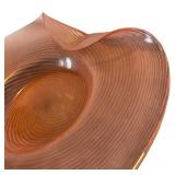 P - Vintage Pink Folded Glass Platter