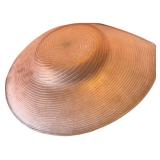 P - Vintage Pink Folded Glass Platter