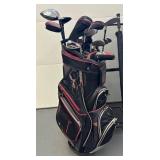 G - Golf Bag with Adams Golf & TaylorMade Clubs in Suncast Organizer with FootJoy Shoes
