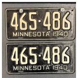 G - Humorous Garage Rug with Vintage Minnesota 1940 License Plates