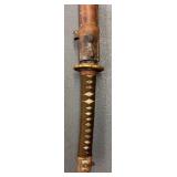 G - Katana Sword - Vintage Japanese 35.5-Inch Overall Length With Scabbard