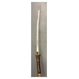 G - Katana Sword - Vintage Japanese 35.5-Inch Overall Length With Scabbard