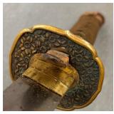 G - Katana Sword - Vintage Japanese 35.5-Inch Overall Length With Scabbard