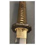 G - Vintage Katana Sword with Leather-Wrapped Handle & Sheath