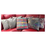 LR - Seven Accent Pillows - Gray & Multicolor Geometric Prints