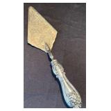 K - Three Pie/Cake Servers with Engraved Vintage Floral Pattern