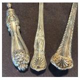 K - Three Pie/Cake Servers with Engraved Vintage Floral Pattern