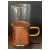 P - A Touch of Glass Vintage Copper & Glass Mug Set