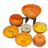 K - Terracotta Bowls with Painted Interiors and More
