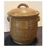 DR - Stoneware Canister, Glazed Bowl & Small Perforated Jar