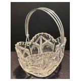 DR - Crystal and Clear Glass Platter with Basket & Covered Candy Dish