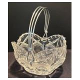 DR - Crystal and Clear Glass Platter with Basket & Covered Candy Dish
