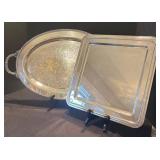 LR - Two Silver Plated Serving Platters