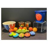 K - Colorful Ceramic Salt & Pepper Shakers - Mosaic Candle Holders, Candles, Bowl and More