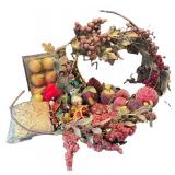 LR - Festive Ornaments, Garland, Beaded Fruit and More
