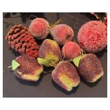 LR - Festive Ornaments, Garland, Beaded Fruit and More