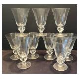 DR - Steuben Baluster Stemware - 9 Glasses