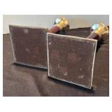 P - Pair of Vintage Brass Accented Candlesticks