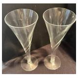 K - Two Hollow Stemmed Champagne Flutes