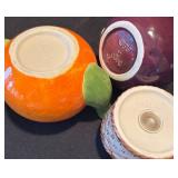 DR - Purple Ceramic Pitcher, Orange Citrus Teapot and Fitz & Floyd Salt & Pepper Shaker Set