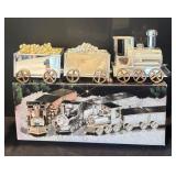 P - Decorative Mirrored Train Engine with 2 Coal Cars