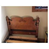 Vintage Solid Wood Kids Twin  Bed with Maple Leaf Details on the Headboard ( Bed Only) - Smoke Free