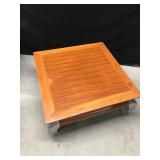 Solid Wood Coffee Table with Stainless Steel Legs - (Smoke Free) - Table Only