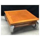 Solid Wood Coffee Table with Stainless Steel Legs - (Smoke Free) - Table Only