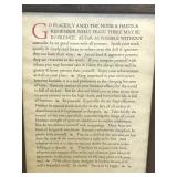 Framed Script - “Found in Old Saint Paul’s Church; Dated 1692”