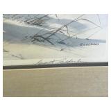 Framed, Signed, Numbered Print by Grant Gilderhus - Pheasants on Old Wagon Wheel - 373/600