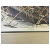 Framed, Signed, Numbered Print by Grant Gilderhus - Pheasants on Old Wagon Wheel - 373/600