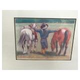 Framed Cowboy Art Picture
