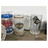 Lot of Collectible Glasses & Mugs - Pepsi - Harley Davidson - Ford - Cheers - Davy Crockett - McDonald’s - A&W and More