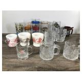 Lot of Collectible Glasses & Mugs - Pepsi - Harley Davidson - Ford - Cheers - Davy Crockett - McDonald’s - A&W and More
