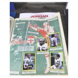 8 - Collectible PSA Magazines and 1 - 1982 Topps Football Sticker Album with Stickers in it