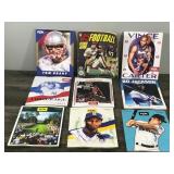 8 - Collectible PSA Magazines and 1 - 1982 Topps Football Sticker Album with Stickers in it