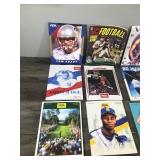 8 - Collectible PSA Magazines and 1 - 1982 Topps Football Sticker Album with Stickers in it
