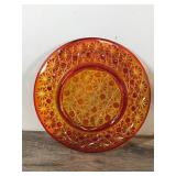 Vintage LE Smith Glass Amberina Plate & Vintage Fenton Pink Vase