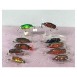 Lot of 10 Crayfish Fishing Lures - Some Say Bagley on them
