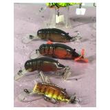 Lot of 10 Crayfish Fishing Lures - Some Say Bagley on them