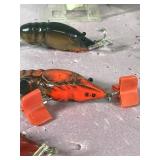Lot of 10 Crayfish Fishing Lures - Some Say Bagley on them