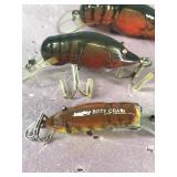 Lot of 10 Crayfish Fishing Lures - Some Say Bagley on them