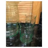Vintage Uranium Glass - 4 Glasses & 1 Pitcher