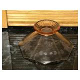 Vintage Pink Depression Glass Bowl - Candy Dish / Salad Bowl