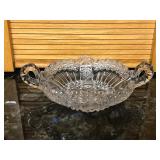Vintage Double Handled Crystal Uranium Candy Dish