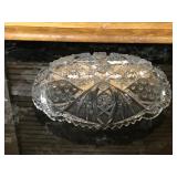 Vintage Uranium Crystal Relish Dish